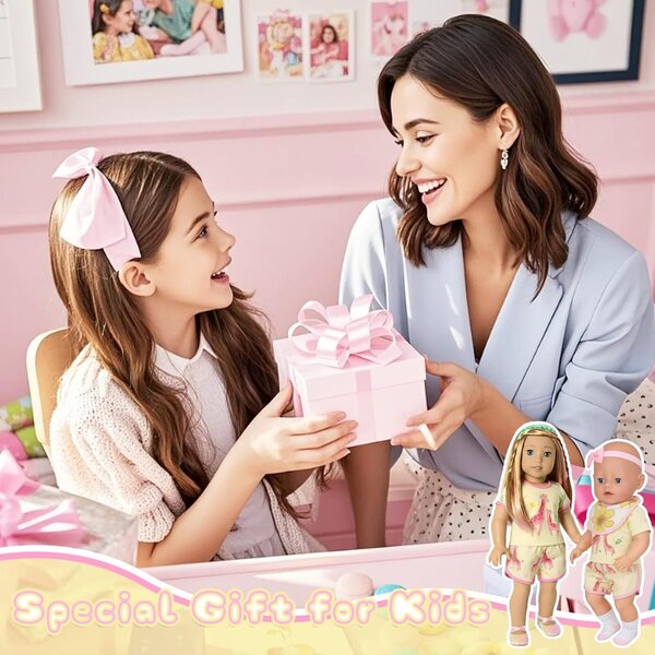 Gelbe Giraffen-Puppenkleidung für 14" bis 18" Puppen