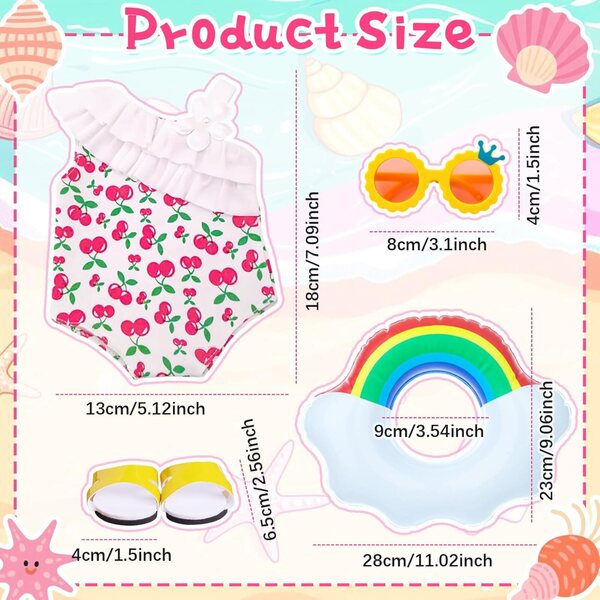 Cherry Costume da bagno per bambole 35-45,7 cm - Orizizhic