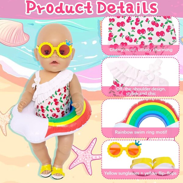 Cherry Costume da bagno per bambole 35-45,7 cm - Orizizhic