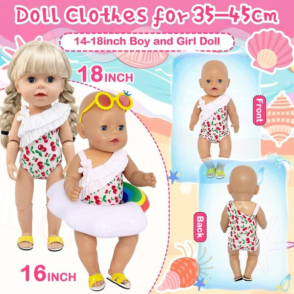 Cherry Costume da bagno per bambole 35-45,7 cm - Orizizhic