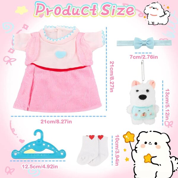 Abbigliamento cuore rosa per bambole 14-18 pollici - Orizizhic