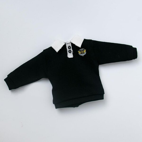 Felpa moda nera per bambole Blyth, Ob24, Licca, Azone - solo vestiti