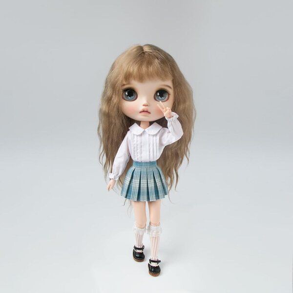 Maglietta bianca tinta unita per bambole Blyth, Ob24, Licca, Azone - solo top