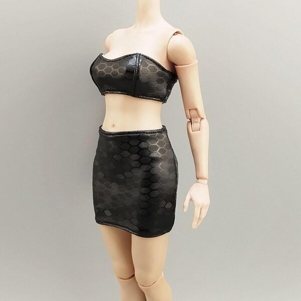 Trägerloser Bandeau-BH für 1/6 Actionfigur – weiches schwarzes Crop-Top