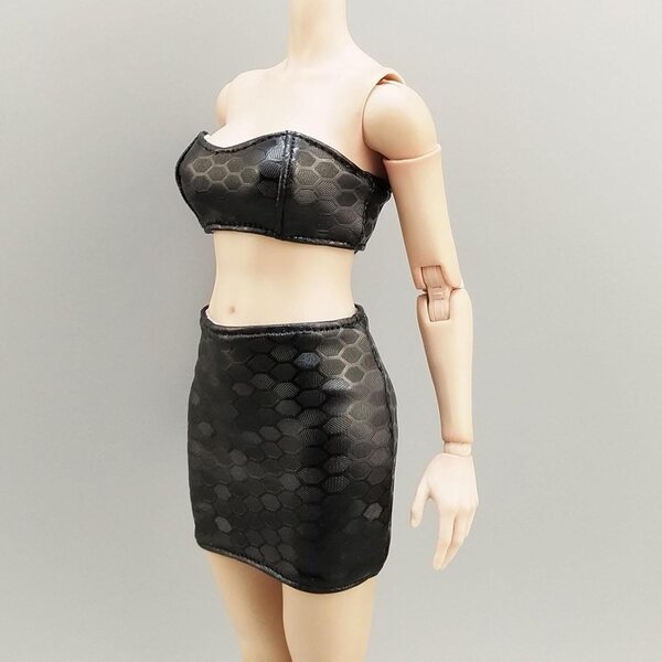 Trägerloser Bandeau-BH für 1/6 Actionfigur – weiches schwarzes Crop-Top