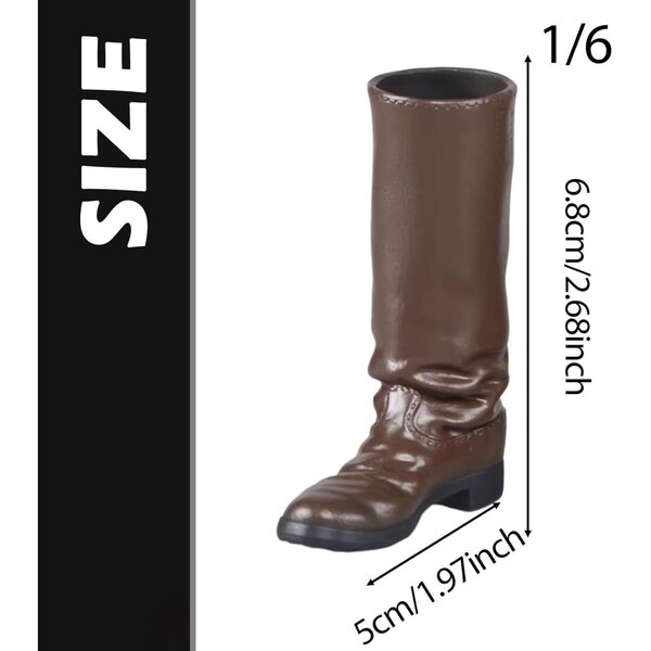 Elegante dunkelbraune kniehohe Stiefel für 1:6 Puppen für Actionfiguren 30 cm