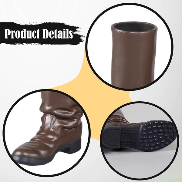 Elegante dunkelbraune kniehohe Stiefel für 1:6 Puppen für Actionfiguren 30 cm