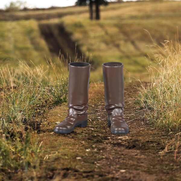Elegante dunkelbraune kniehohe Stiefel für 1:6 Puppen für Actionfiguren 30 cm