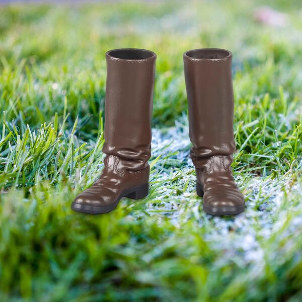 Elegante dunkelbraune kniehohe Stiefel für 1:6 Puppen für Actionfiguren 30 cm