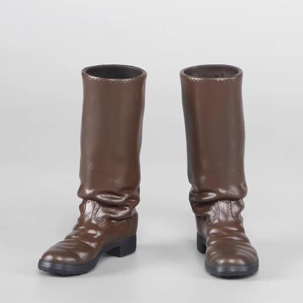 Elegante dunkelbraune kniehohe Stiefel für 1:6 Puppen für Actionfiguren 30 cm