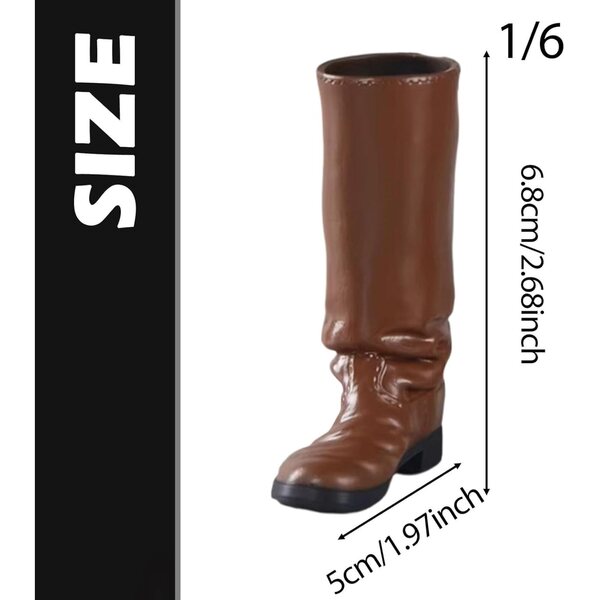 Oshhni Stivali Lunghi Casual 1:6 per Bambole 12'', Marrone Chiaro Alta Qualità