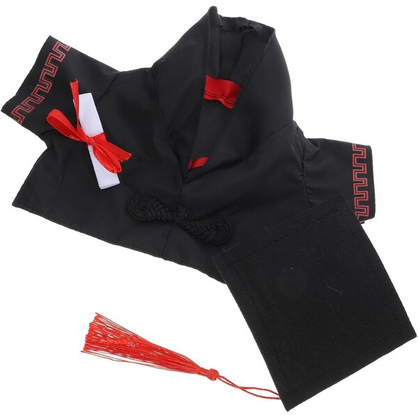 HEMOTON Vestito da Orso per Bambola con Toga e Cappello di Laurea Nero – Completo e Originale