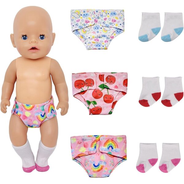 Set mit 3 Paar Socken und 3 Paar Socken für Puppenkostüme – YAEGIMHT