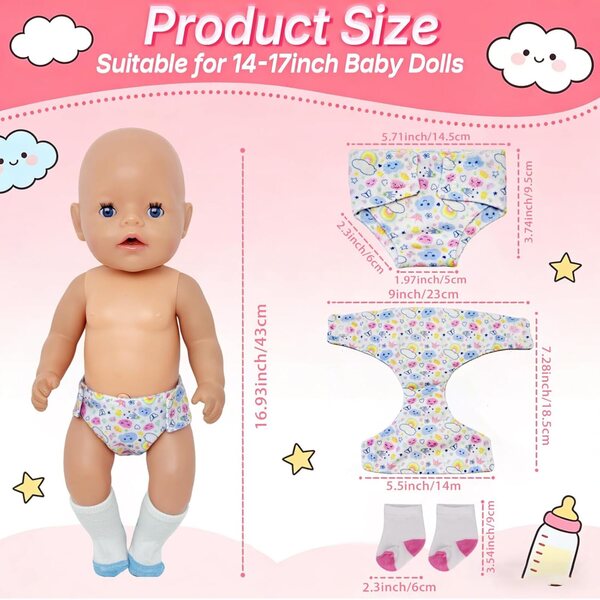 Set mit 3 Paar Socken und 3 Paar Socken für Puppenkostüme – YAEGIMHT