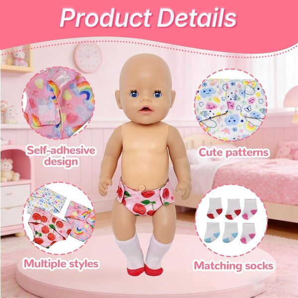 Set mit 3 Paar Socken und 3 Paar Socken für Puppenkostüme – YAEGIMHT