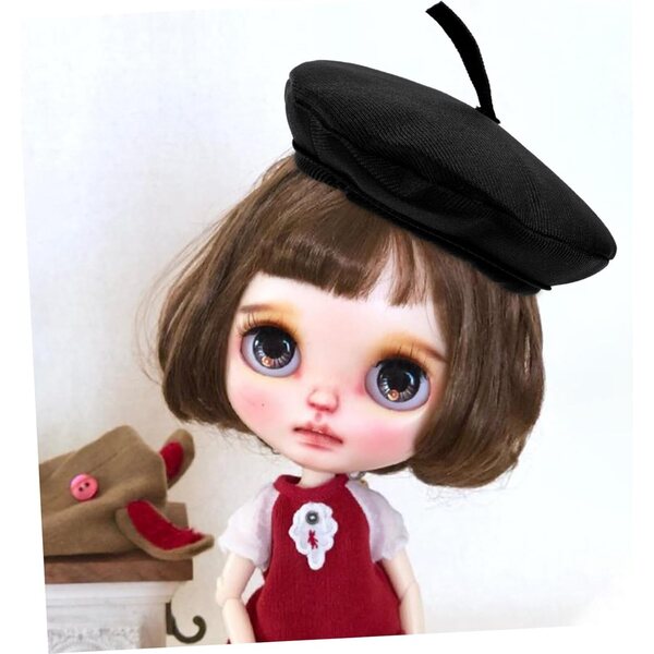 Mini Berretto Nero per Bambole da 20 cm - Accessorio Fai da Te e Cosplay Elegante