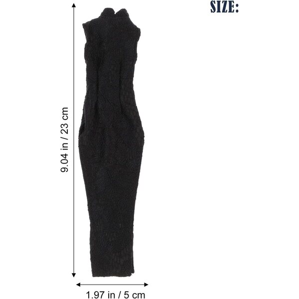 Costume Cheongsam per Bambola 30 Cm Lavabile, Resistente e Decorativo Nero