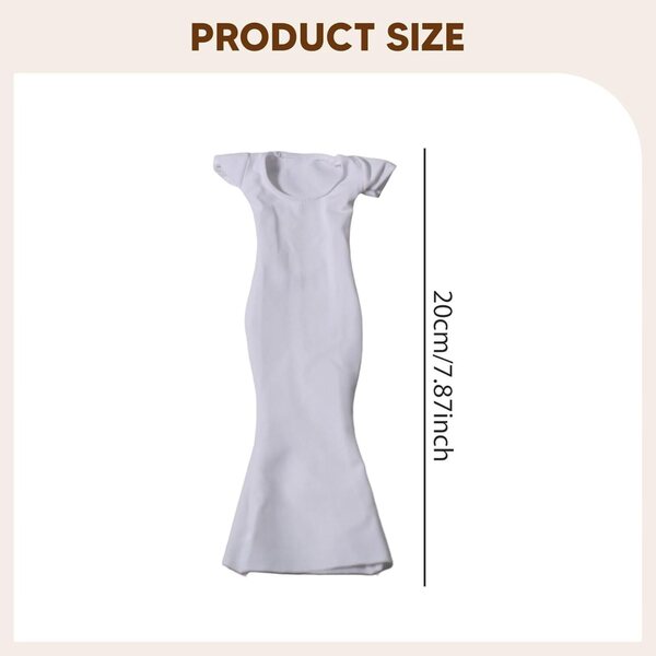Oshhni Abito Femminile 1/6 Bianco Vestito Aderente per Figure da Collezione
