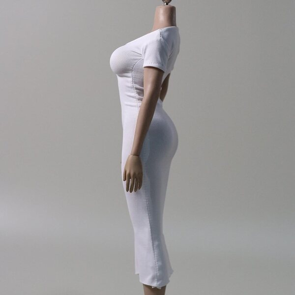 Oshhni Abito Femminile 1/6 Bianco Vestito Aderente per Figure da Collezione