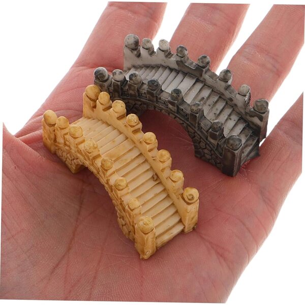 INOOMP 2pezzi Ponte Miniatura in Resina per Terrari e Micro Paesaggi Decorativi