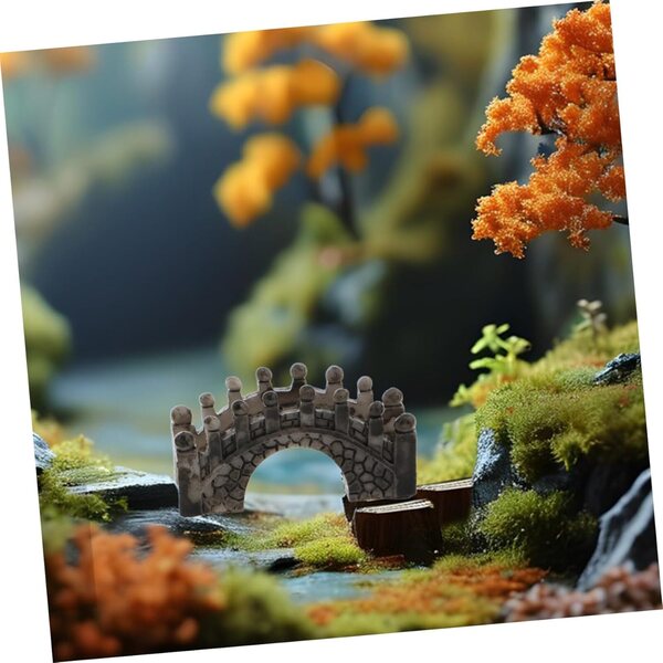 INOOMP 2pezzi Ponte Miniatura in Resina per Terrari e Micro Paesaggi Decorativi