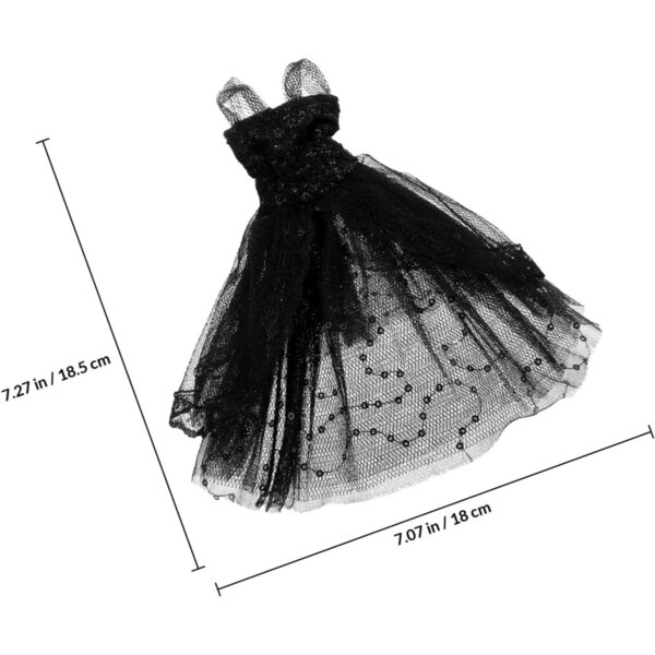 Schwarzes Ballettkleid für 30-cm-Puppen mit elegantem mehrlagigem Tutu-Rock