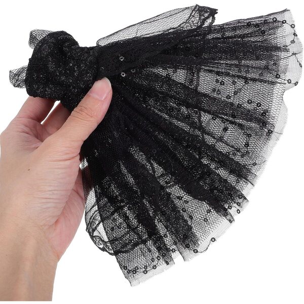 Schwarzes Ballettkleid für 30-cm-Puppen mit elegantem mehrlagigem Tutu-Rock