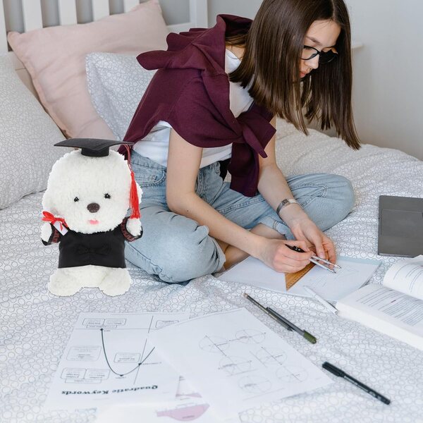 BESPORTBLE Vestito Laurea per Orsetto di Peluche con Cappello, Nappe e Certificato