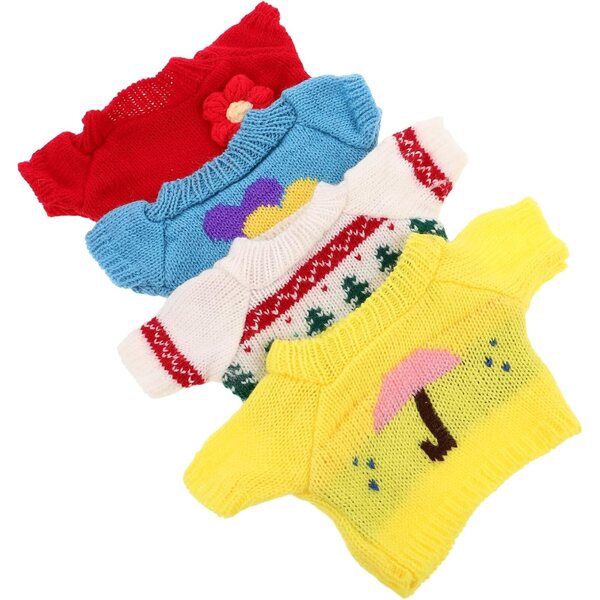 HEMOTON Set 4 Vestiti per Orsetti di Peluche 30 cm in Cotone Uncinetto Natale