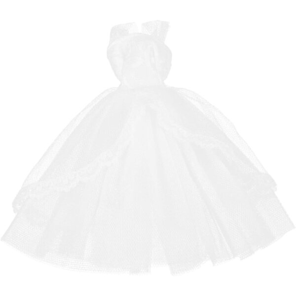 Abito da Sposa per Bambola in Tulle Bianco, Vestito Decorativo Fotografico