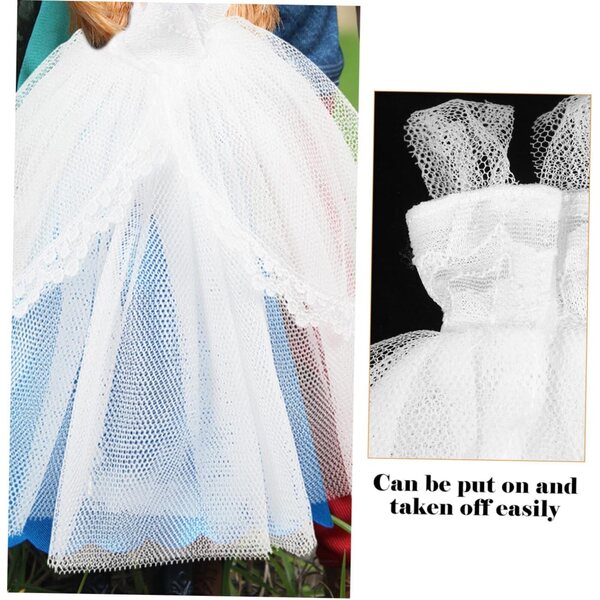 Abito da Sposa per Bambola in Tulle Bianco, Vestito Decorativo Fotografico