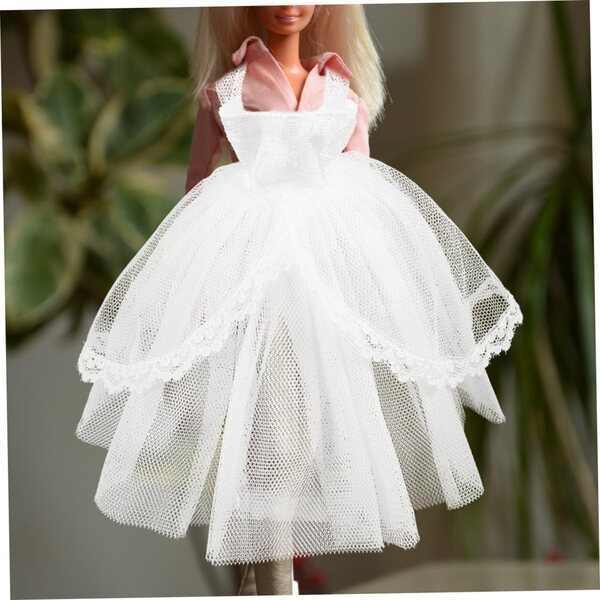 Abito da Sposa per Bambola in Tulle Bianco, Vestito Decorativo Fotografico