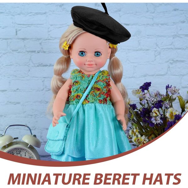 Berretto Miniatura Nero per Bambole - Leggero, Decorativo e Multifunzionale