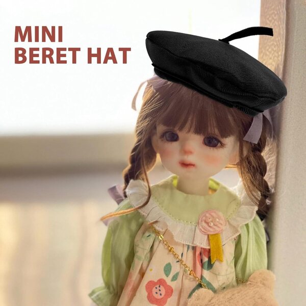 Berretto Miniatura Nero per Bambole - Leggero, Decorativo e Multifunzionale
