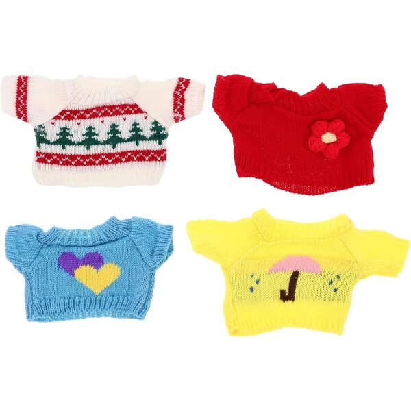 VICASKY 4 Kleidung für Teddybär 30 cm aus Baumwolle, Weihnachtspullover für Stofftiere