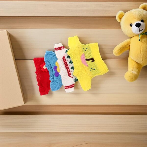 VICASKY 4 Kleidung für Teddybär 30 cm aus Baumwolle, Weihnachtspullover für Stofftiere
