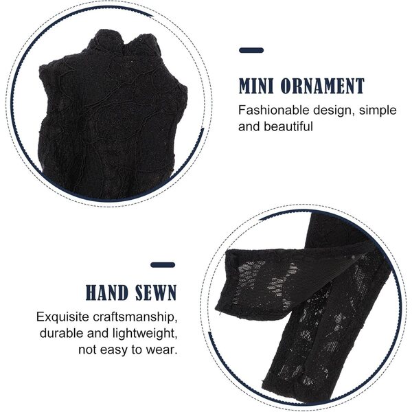 Abito Cheongsam Nero per Bambola 30cm in Tessuto Resistente e Facile da Indossare