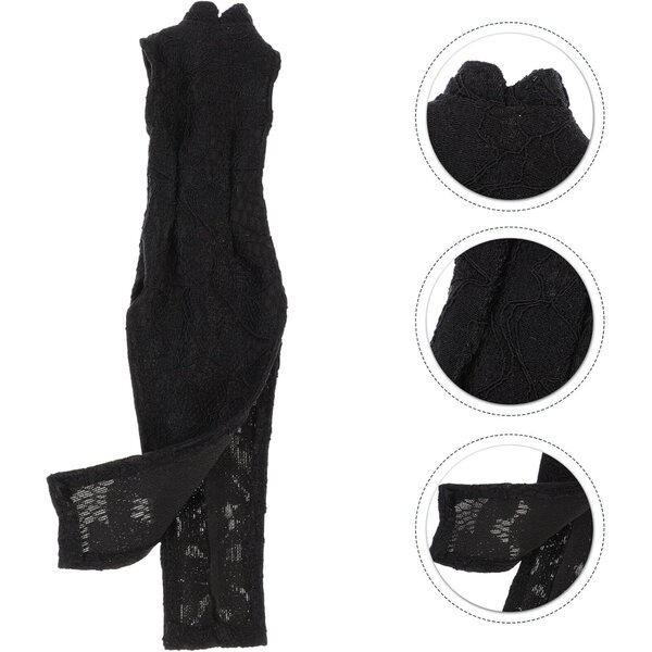 Abito Cheongsam Nero per Bambola 30cm in Tessuto Resistente e Facile da Indossare