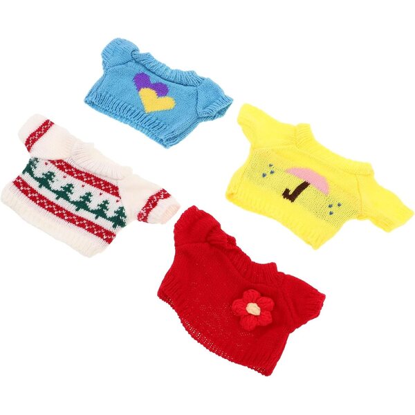 4er-Set Baumwollkleidung für Teddybär 30 cm – austauschbare Häkelkleidung