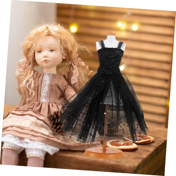 Schwarzes Tutu-Kleid für Puppen, langlebig und einfach zu tragen für Partys und Spiele