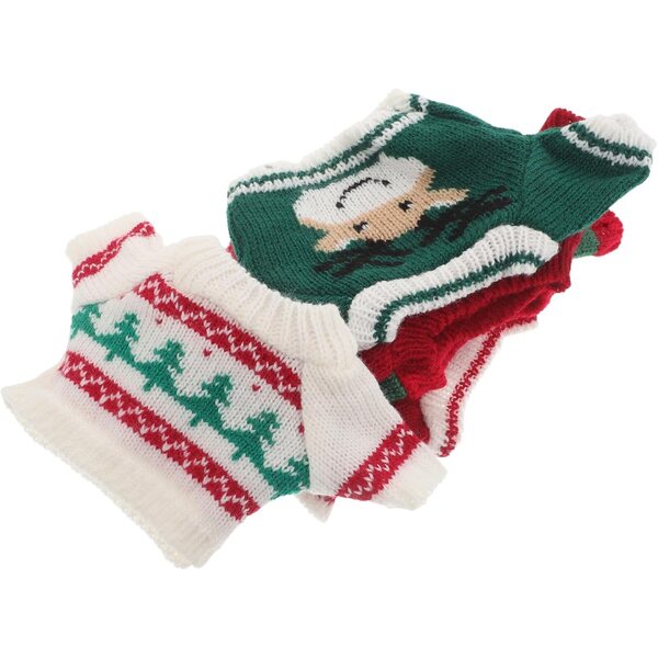 Set 5 Maglioni Natalizi in Lana per Bambole 30 cm - Abbigliamento Festivo Invernale