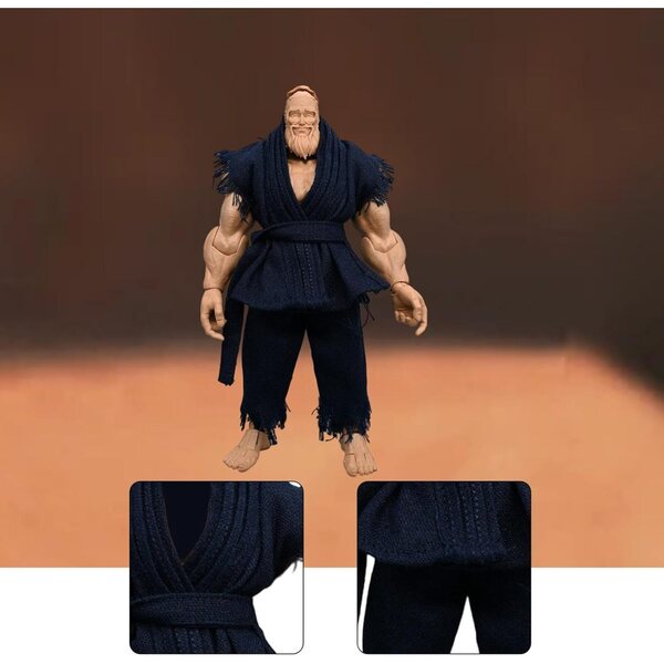 1:12 Judo-Uniform für 6-Zoll-männliche Actionfiguren aus dunkelblauem Stoff