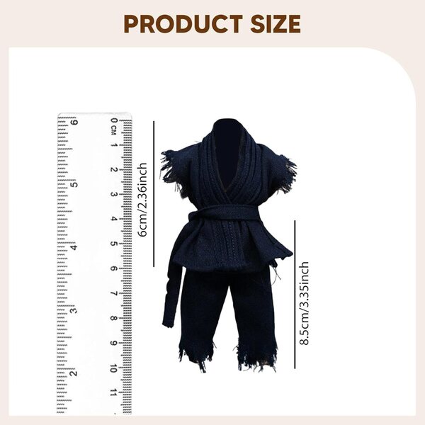 1:12 Judo-Uniform für 6-Zoll-männliche Actionfiguren aus dunkelblauem Stoff