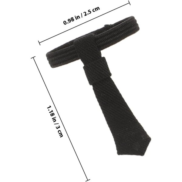 Set mit 3 Miniatur-Krawatten für DIY-Puppen, eleganter schwarz-weiß-roter Stoff