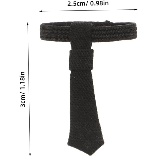 Set mit 3 Miniatur-Krawatten für DIY-Puppen, eleganter schwarz-weiß-roter Stoff