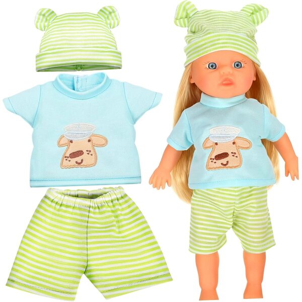 ifundom Set Vestiti in Cotone per Bambole 10 Pollici con Cappello Verde Chiaro