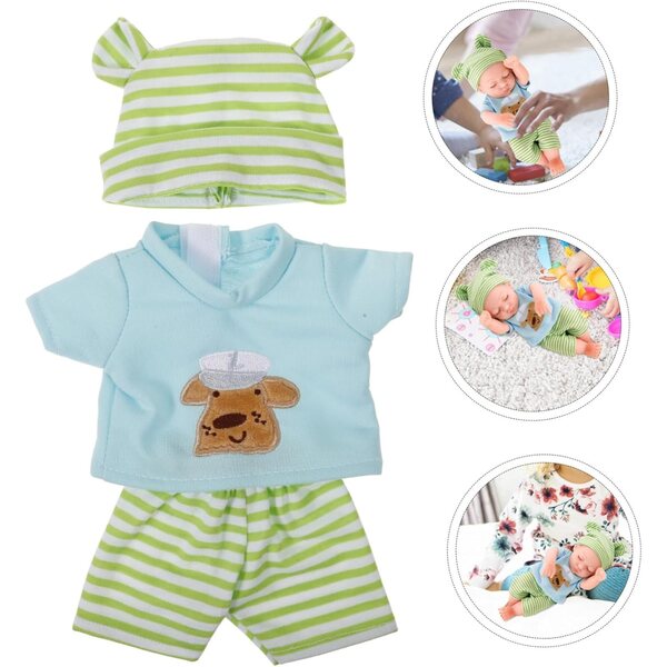 ifundom Set Vestiti in Cotone per Bambole 10 Pollici con Cappello Verde Chiaro