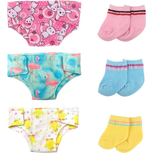 Accessori abbigliamento per bambole 14-18 pollici: 3 mutande e 3 calzini YAEGIMHT