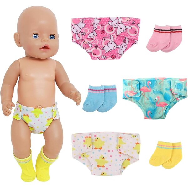Accessori abbigliamento per bambole 14-18 pollici: 3 mutande e 3 calzini YAEGIMHT