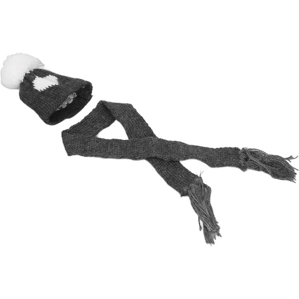 Mini cappello e sciarpa maglia 1/12 per bambole, accessori inverno per casa delle bambole